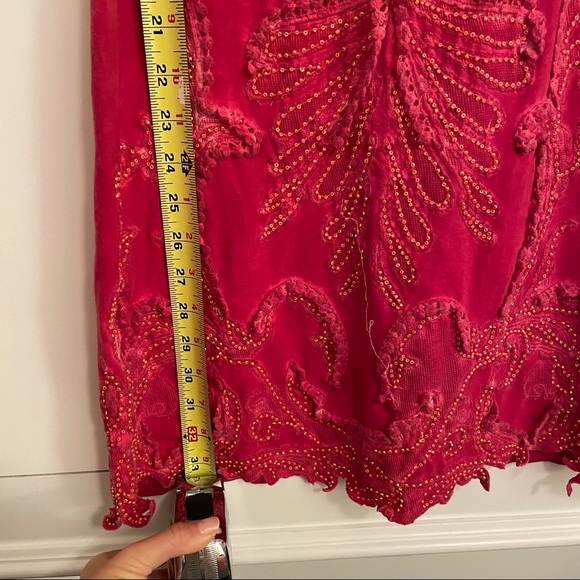 Free People Red Netted Dress with beading detail - Picture 9 of 10